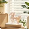 Colorful Decorative Crystal Horse Statue Sturdy Glass Animal Sculpture  Home Decor