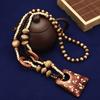 Bohemian Wooden Resin Necklace Women's Ethnic Style Retro Handmade Beaded Pendant Sweater Chain