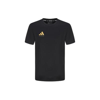 adidas Футболка с принтом логотипа, повседневная, спортивная, дышащая, приятная для кожи, легкая, быстросохнущая, с круглым вырезом и коротким рукавом, унисекс, футболки ADICLTS24CTKP-BG