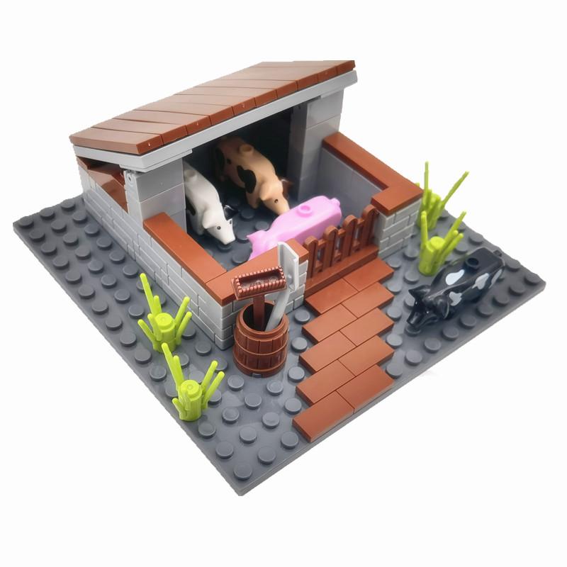 Farm Sunflowers Trees Bricks Blocks for Children MOC City Building Toys Animals Acc Bloques Compatible Classic Mini Blocks Parts