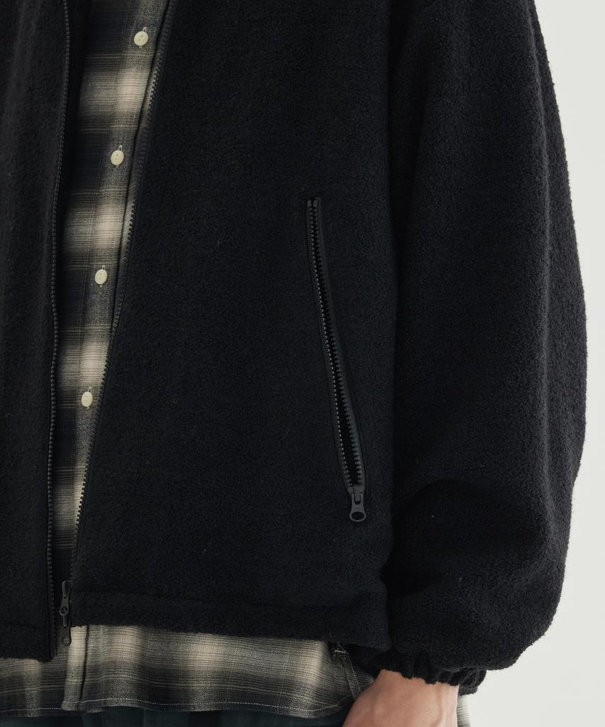 Covernat Wool Zip-Up Jacket Black