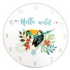 [A0299] - Multicolored 'Tropical' Wooden Wall Clock (hello Wild - Toucan) - 30 Cm