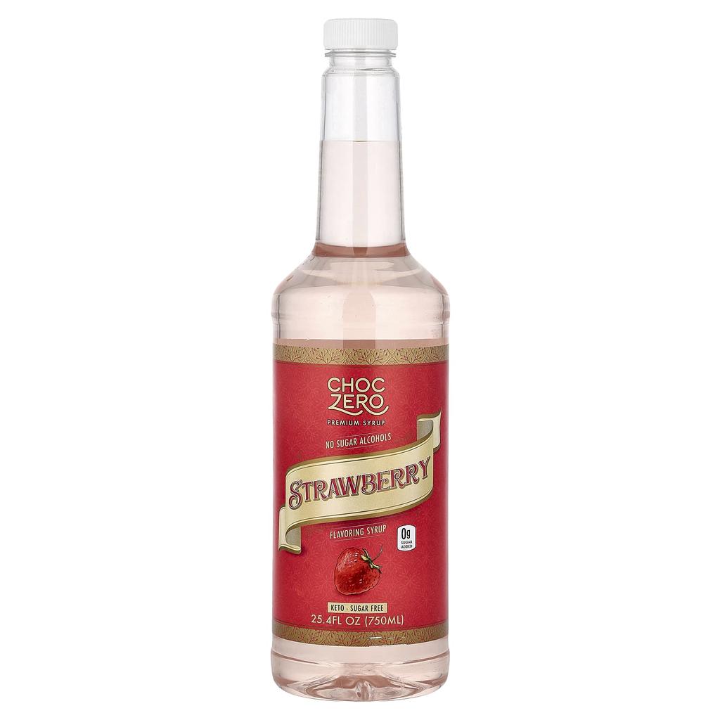 ChocZero Premium Syrup, Strawberry, Sugar-Free, 750ml (25.4 Fl Oz)