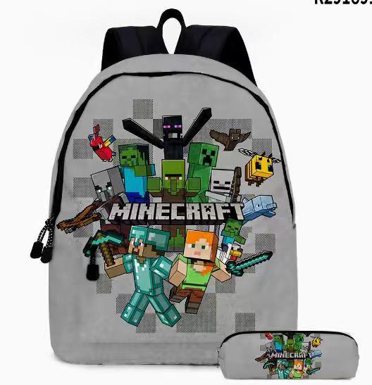 Школьная сумка Minecraft Детский рюкзак Рюкзак с мультяшными персонажами Пенал