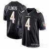 Mens NFL Baltimore Ravens Jersey 8 Lamar Jackson 14 Marlon Hamilton Purple White Black Cotton Blend Short Sleeve V-Neck Sports
