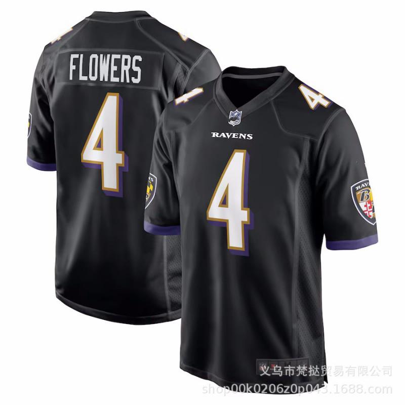 Mens NFL Baltimore Ravens Jersey 8 Lamar Jackson 14 Marlon Hamilton Purple White Black Cotton Blend Short Sleeve V-Neck Sports