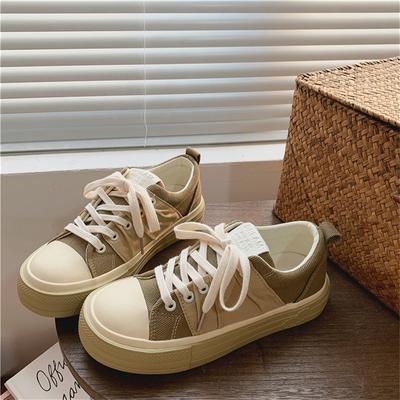 Женские Вулканизированные Туфли Холст Роскошные Весна Осень Розовые Спортивные Кроссовки Женские НОВЫЕ Шнуровка Плоские Кроссовки Туфли на Платформе Женские