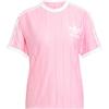 Adidas Originals Adicolor 3-Stripes Pinstripe Tee Logo Print Color Block Striped Crew Neck Short Sleeve T-Shirt Women Tops Pink IY7229