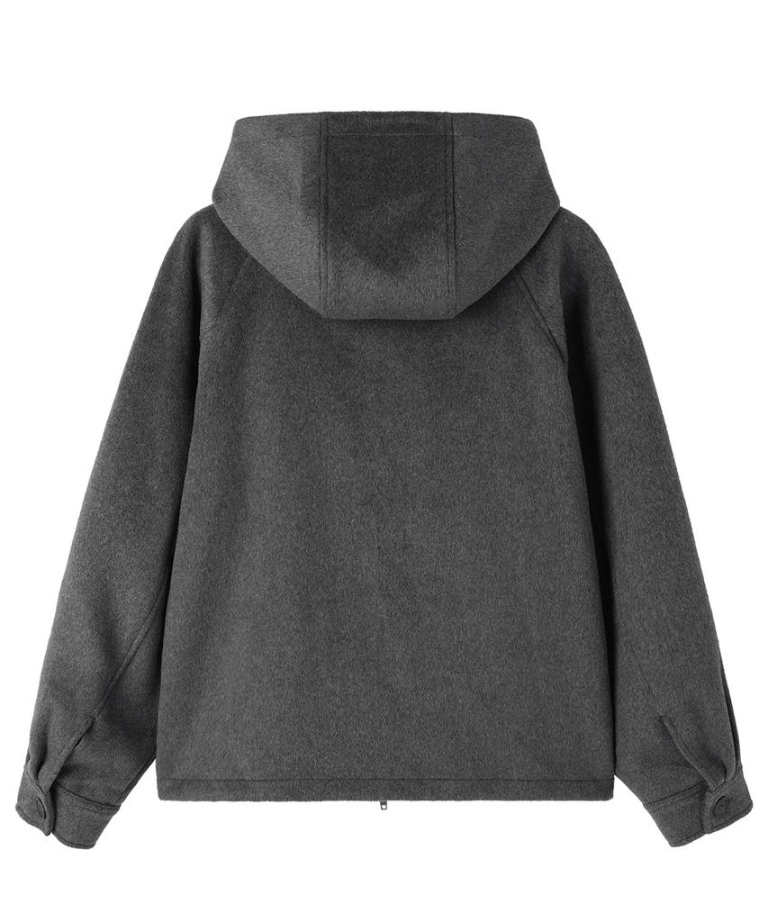 OPENYARD(OY) Hooded Toggle Short Coat - Gray