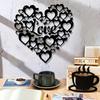 Ретро Металлическое Настенное Украшение в Форме Сердца Черное Железное Искусство Вложенный Дизайн Сердец для Дома Сада Свадьбы Дня Святого Валентина Рождественского Подарка