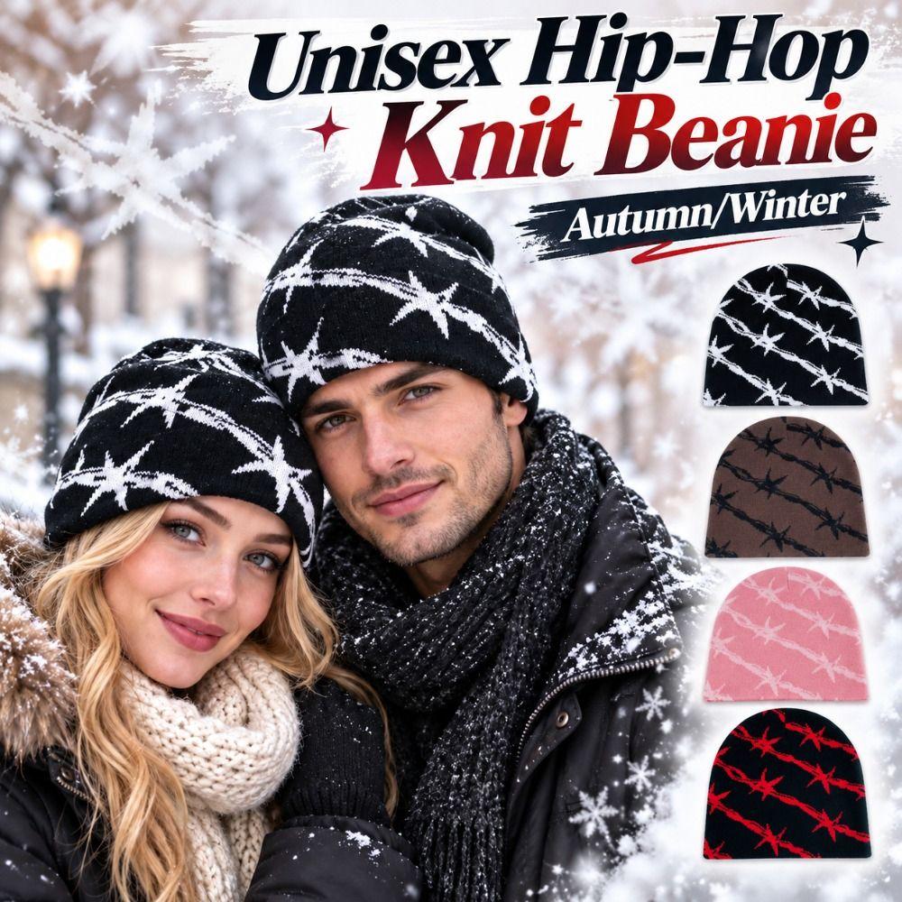 Warm Winter Skull Cap Thickened Knitted Hat Streetwear Double Layer Knit Beanie Outdoor