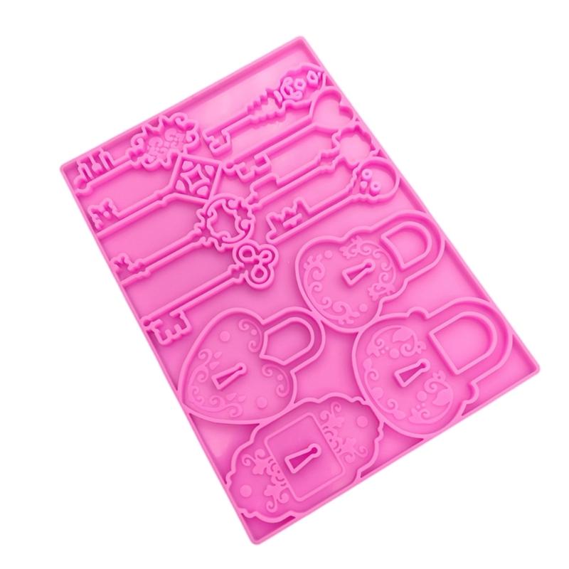 Safe Lock Keychain Silicone Mold Dainty Keychain Pendant Mold Unique Lock Shape Mold for Handmade Gifts Crafts