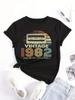 Vintage 1982 Letter Print Unisex T-shirt Casual Crew Neck Short Sleeve T-shirt WoUnisex Clothing Female TopsTees