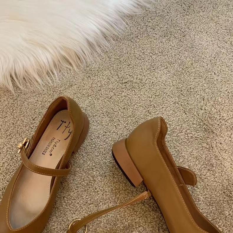 Туфли Мэри Джейн с острым носком, женские, 2024, новые, на низком каблуке, босиком, элегантные женские балетки, туфли Zapatos De Mujer, женские, на высоком каблуке