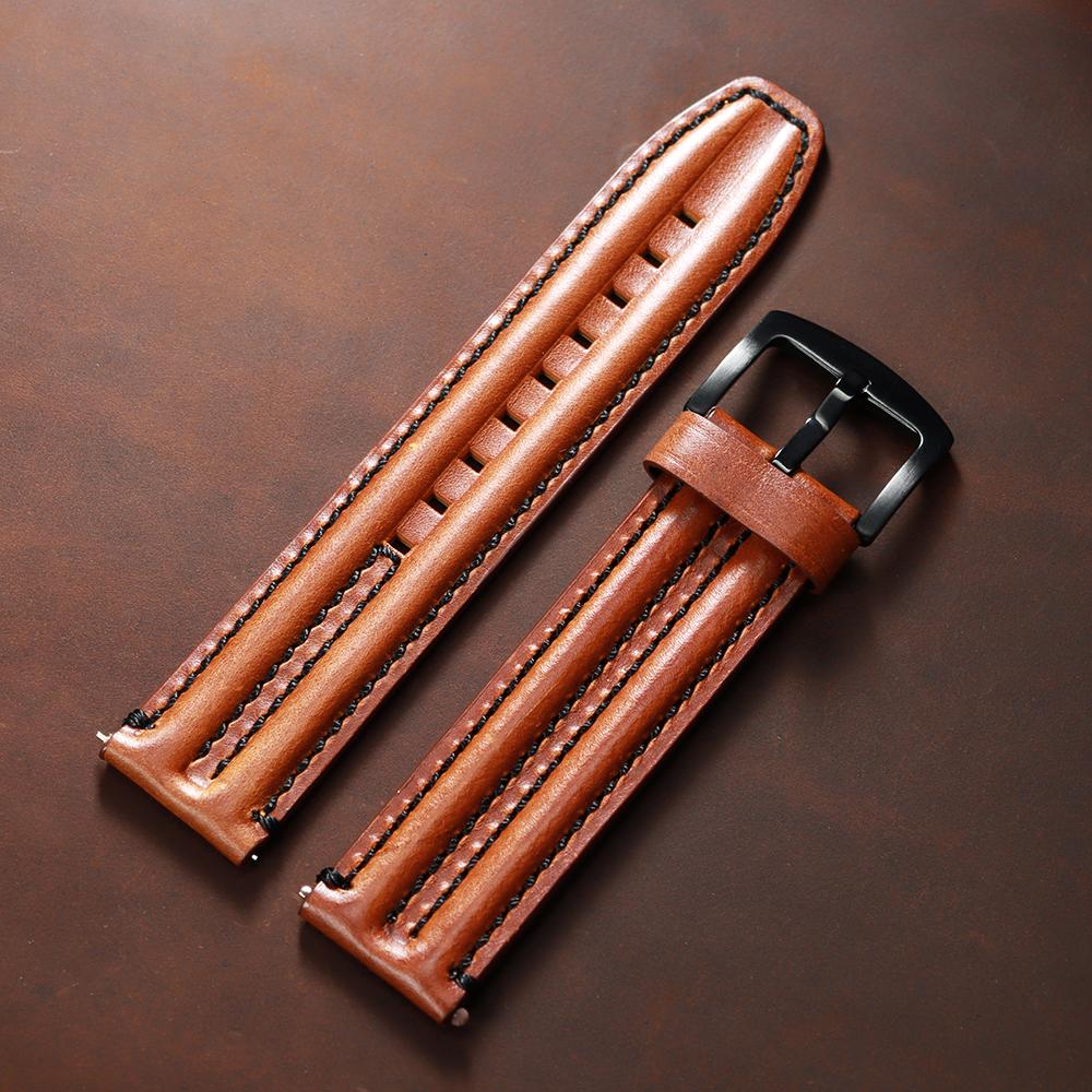 20 мм 22 мм 24 мм Ретро Натуральная Коровья Кожа Ремешки для Часов для Seiko Кожаный Прочный Двойной Костяной Ремешок для Omega Мужские Женские Аксессуары
