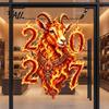Vibrant Pattern Window Cling Chinese New Year Decoration, 2027 Goat Static Clings, Zodiac Glass Reusable Holiday Clings Decals, Lunar Christmas Decor