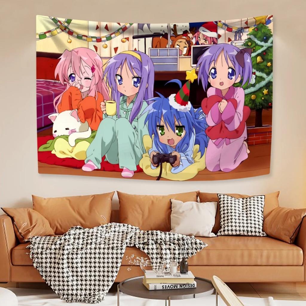 Кавайные аниме-гобелены Lucky Star Izumi Konata Японский домашний декор Настенные ковры Фон для спальни Подарок другу