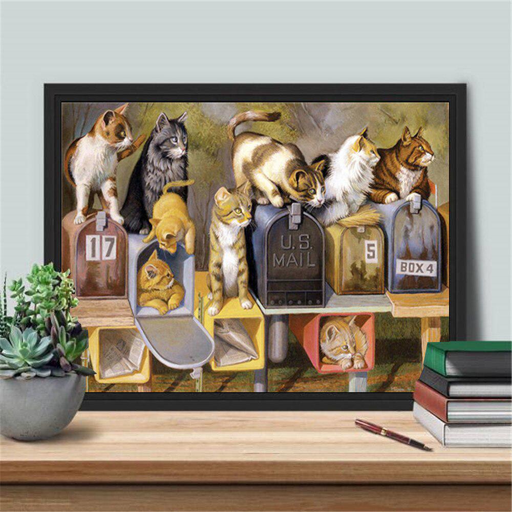 Полный квадратный/круглый Алмазная картина Кошка Ремесленная Алмазная вышивка Мозаика Животный Декор для дома