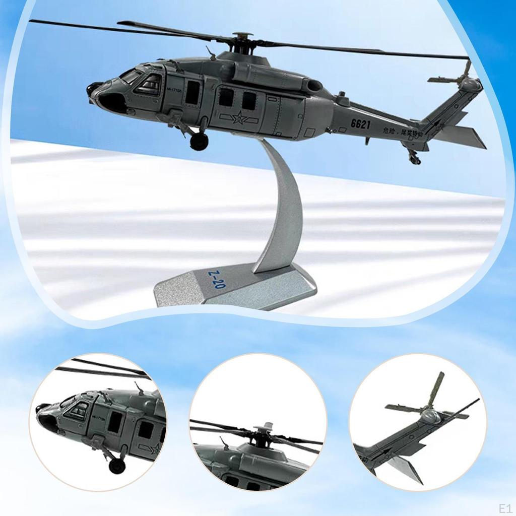 Модель вертолета с подставкой 1:Игрушка Масштаба 100 Настольный Декор Обработка на ЧПУ Сплав Украшение Симуляция
