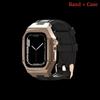 Роскошный комплект для модификации для Apple Watch 8 7 44 мм 45 мм 40 мм 41 мм Корпус из нержавеющей стали Резиновый спортивный ремешок для IWatch Series 6 5 4