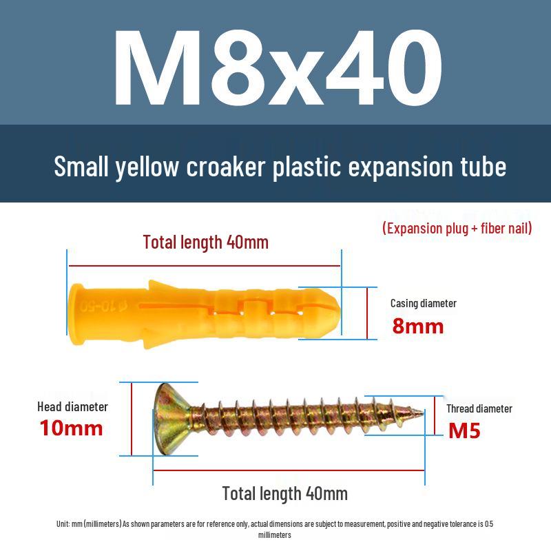 Маленькие Желтые Рыбки Пластиковые Дюбели M6-M10 с Резиновыми Пробками