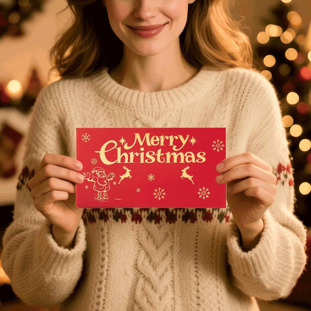 Рождественский конверт для денег, 6 отделений, держатели для денег на праздник