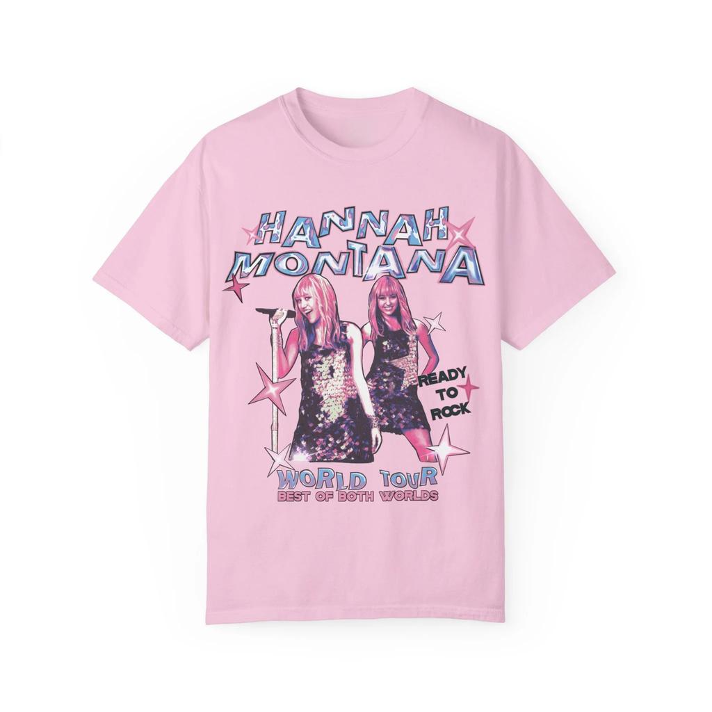 Hannah Montana Printed Tshirt for Unisex and Women Pure Cotton Summer Clothing Casual and Fashionable Round Neck Tshirt Fan Gift