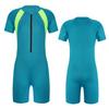 Kids Boys Girls One-piece Swimsuit Zippered Shorty Wetsuit Bathing Suit Rash Guard Short Sleeves Swimwear