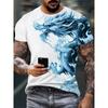 Men's Dragon Print T-Shirt Casual Breathable Fabric Graphic Tee Street Style Outdoor Fashion Short Sleeve Shirt Mens Tshirts