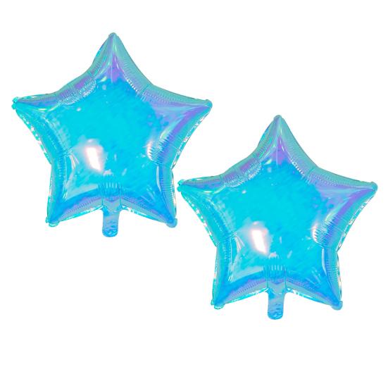 2 Pcs Iridescent 4D Balloons Large Holographic Foil Balloon Rainbow Mylar Aluminum Balloon for Birthday Wedding Baby Shower Party Decoration