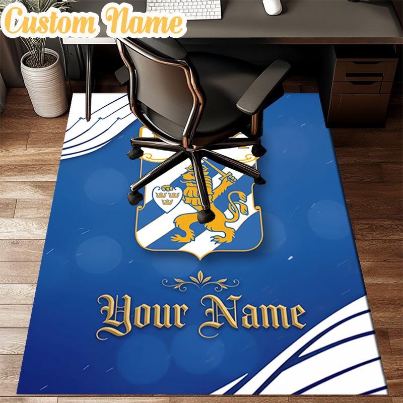 Custom Name Goteborg Crest Rug Office Rug Chair Mat Non Slip Carpet Rugs for Bedrooms Dining Room Living Room Home Decor gifts