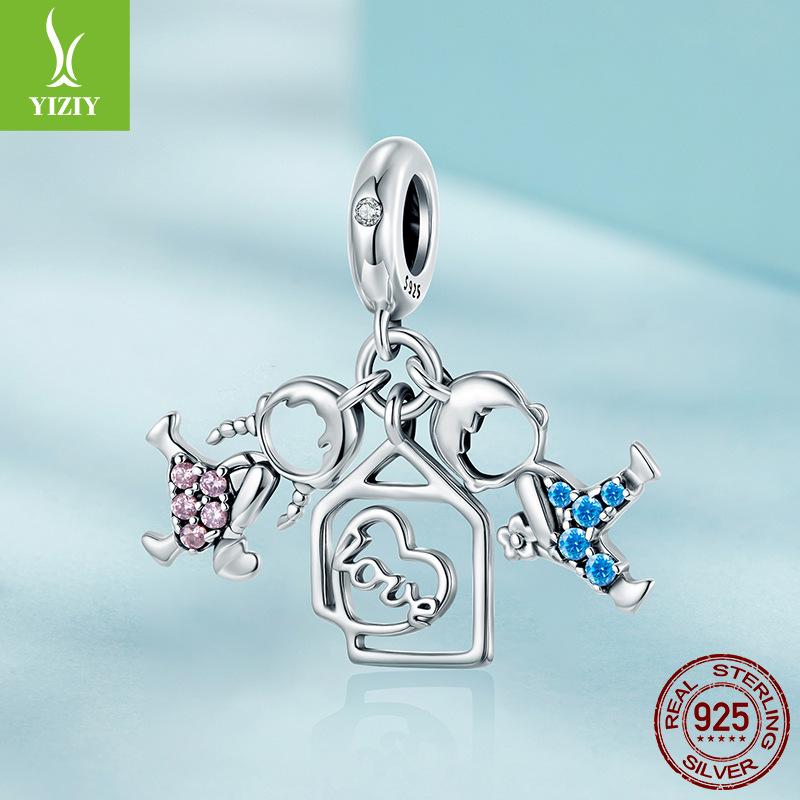 S925 Sterling Silver Boys And Girls Pendant Accessories, Cross-Border Diy Beaded Jewelry Accessories