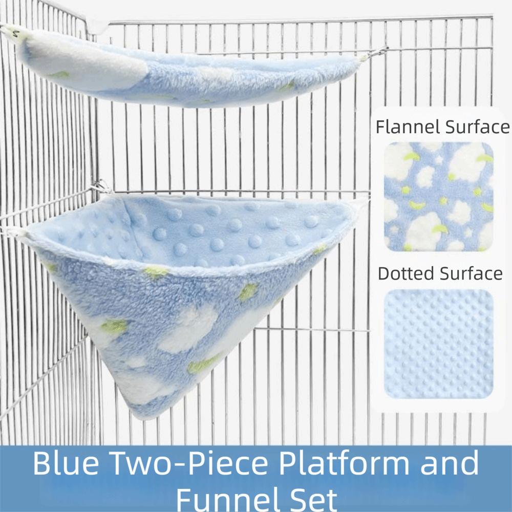 2Pcs/Set Flannel Velvet Sugar Glider Nest Comfort Breathable Pet Hammock Funnel Design Warm Squirrel Beds Pet Cage