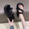 Fashion Shoes for Women 2024 Slippers Women's Beach Pants Thick Soled Mules Rubber Flip Flops Wooden Shoes New Style