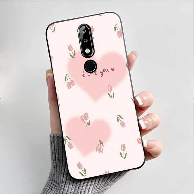 Силиконовый чехол для Nokia X5 X6 5.1 plus 6.1 plus Чехол для телефона Роскошная Мода Бабочки Цветы Мягкий Тонкий Черный Желе Чехол