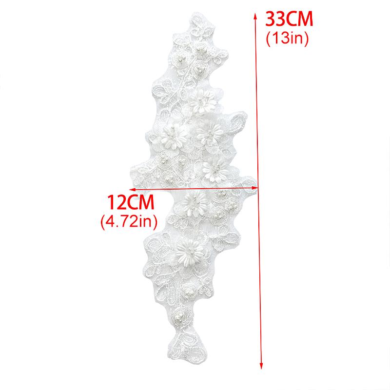 1 шт. Цветочная наклейка, вышитые нашивки, свадебное платье, передовые ощущения, изделия ручной работы, белая ткань, кружевной узор