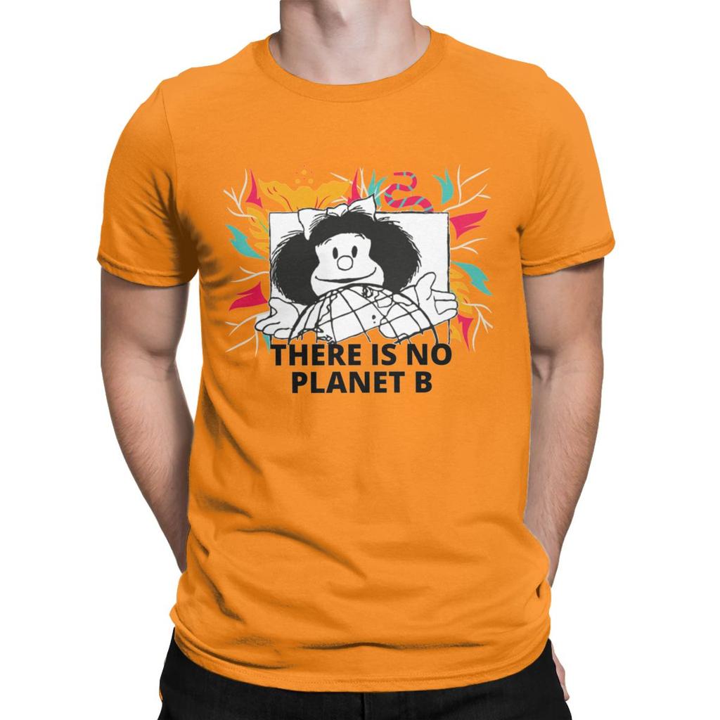 Mafalda There Is No Planet B T Shirt Men 100 Cotton Funny T Shirt Round Collar