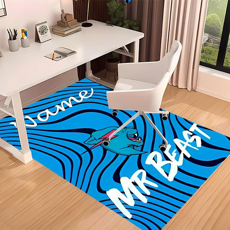 Custom personalization MrBeast logo Print Area Rug - Soft, Washable Non-Slip Indoor Mat,Living Room,Home&Office Decorative Rug