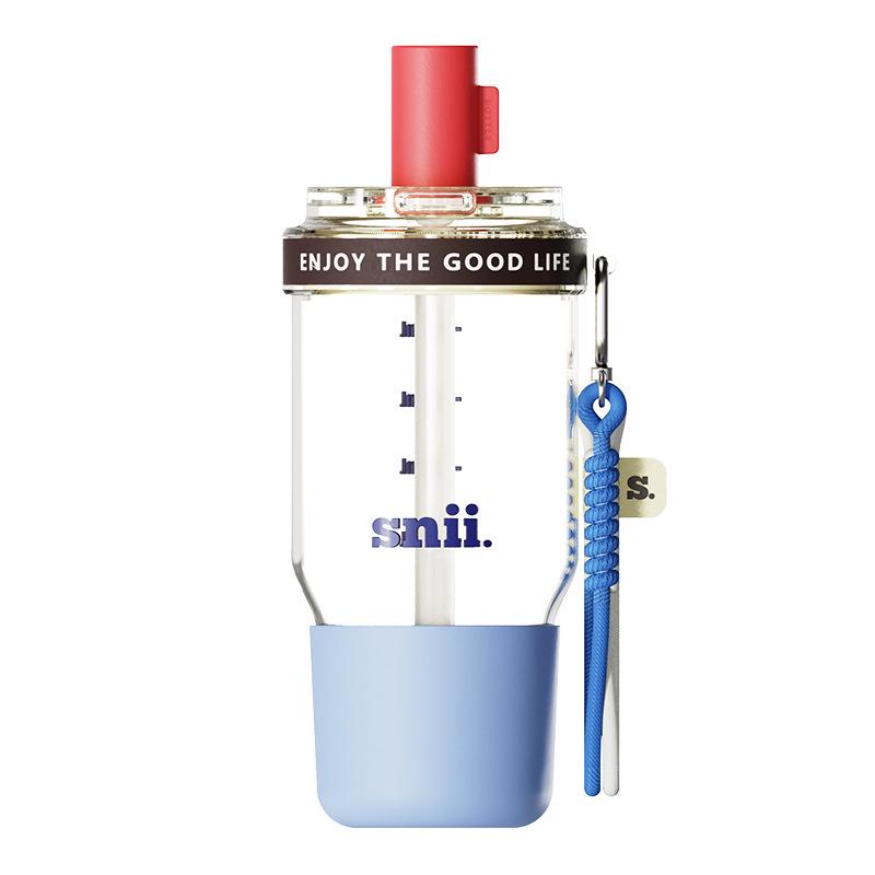 Summer Tritan Graduated Straw Cup: Large-Capacity Outdoor Sports Bottle with Ice Buster.
