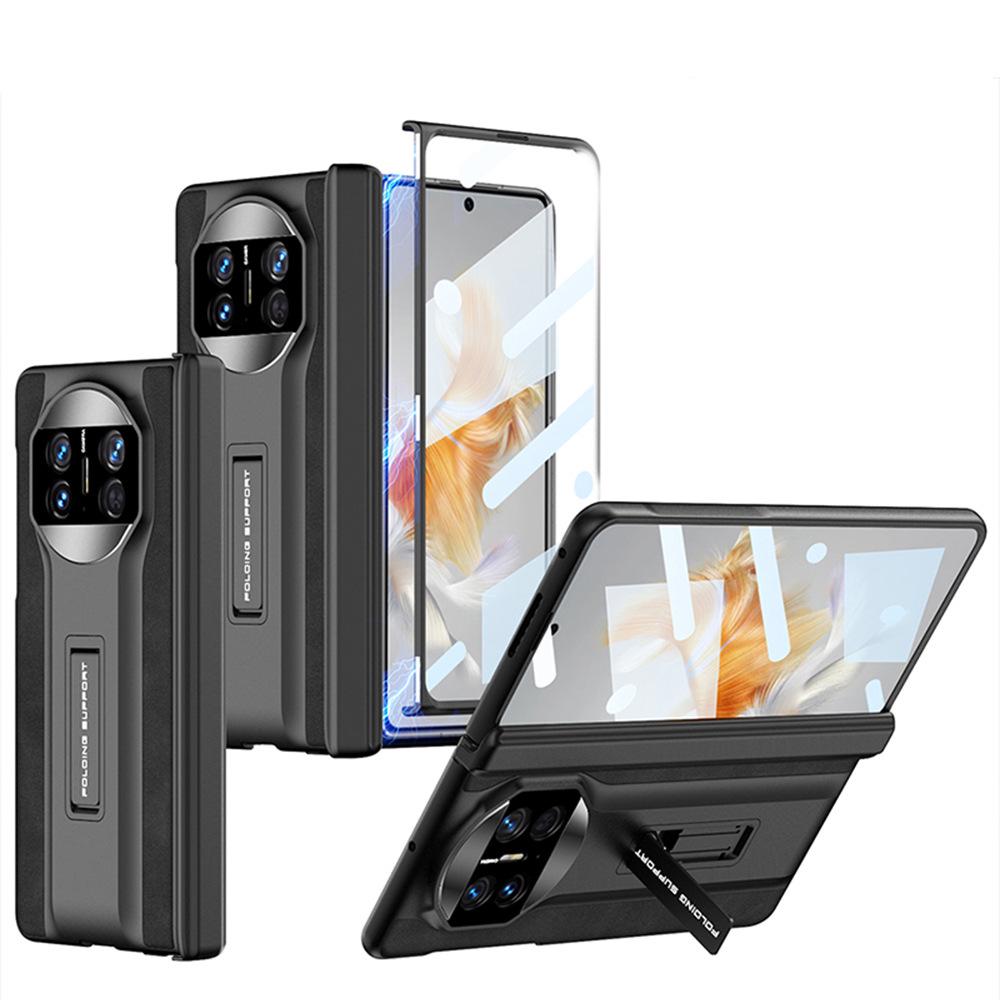 Чехол для телефона Huawei Mate X3 из матовой кожи с магнитным шарниром и подставкой