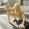 Статуэтка скелета с мечами, 3D-печать, креативное настольное украшение, поделки из пластика для дома, офиса, Хэллоуина, дисплей для рабочего места