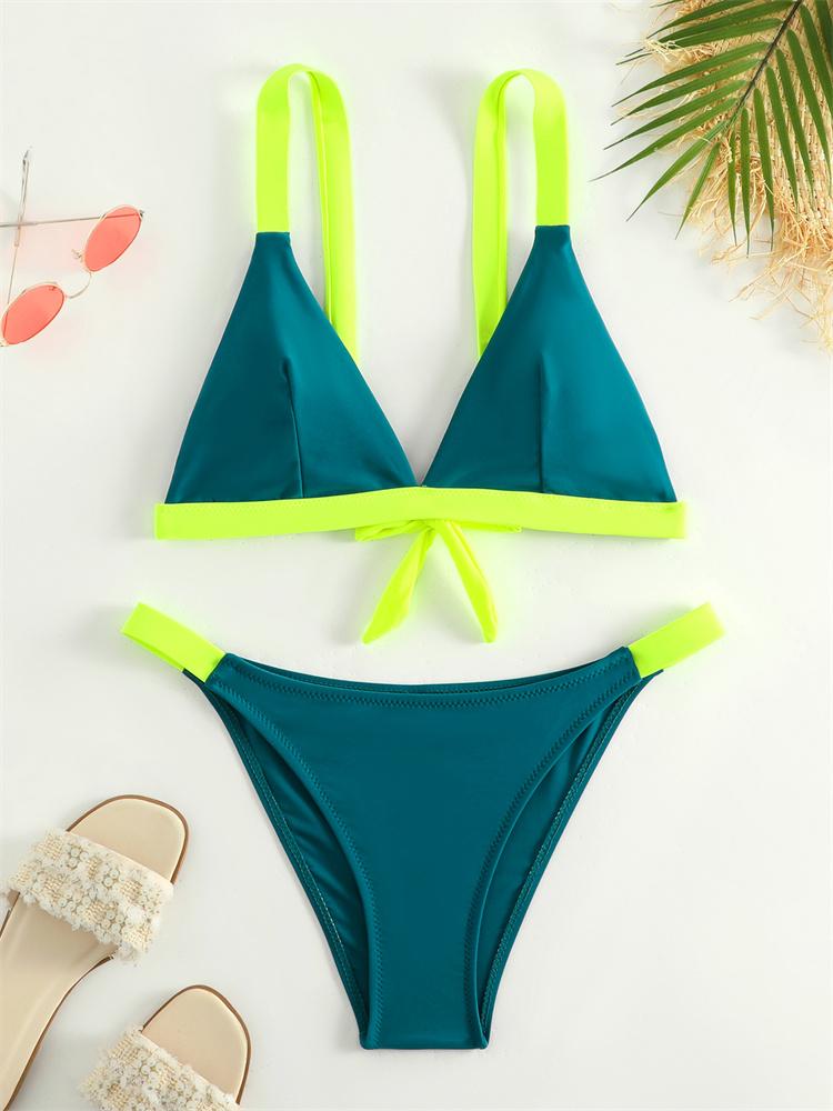 Купальник бикини женский со шнуровкой купальники 2025 новый сплошной комплект бикини с лямками сексуальный купальный костюм стринги для женщин летний пляжный бикини