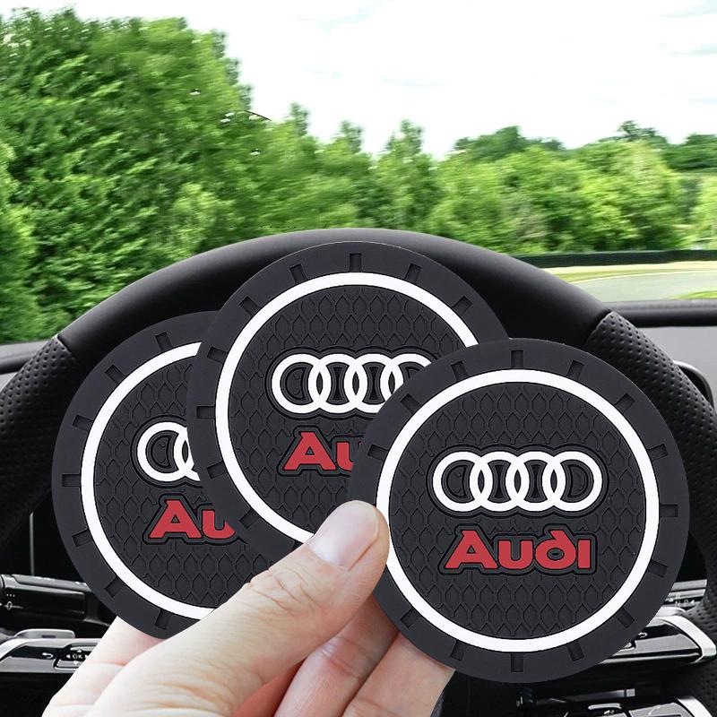 AQ1 2Pcs Car Coaster Water Cup Bottle Holder Anti-slip Pad Mat For Z1 A3 A4 A5 A6 A7 A1 A2 Q3 Q4 Q5 Q7 S3 S4 S5 S6 RS3 RS4 RS5 TT
