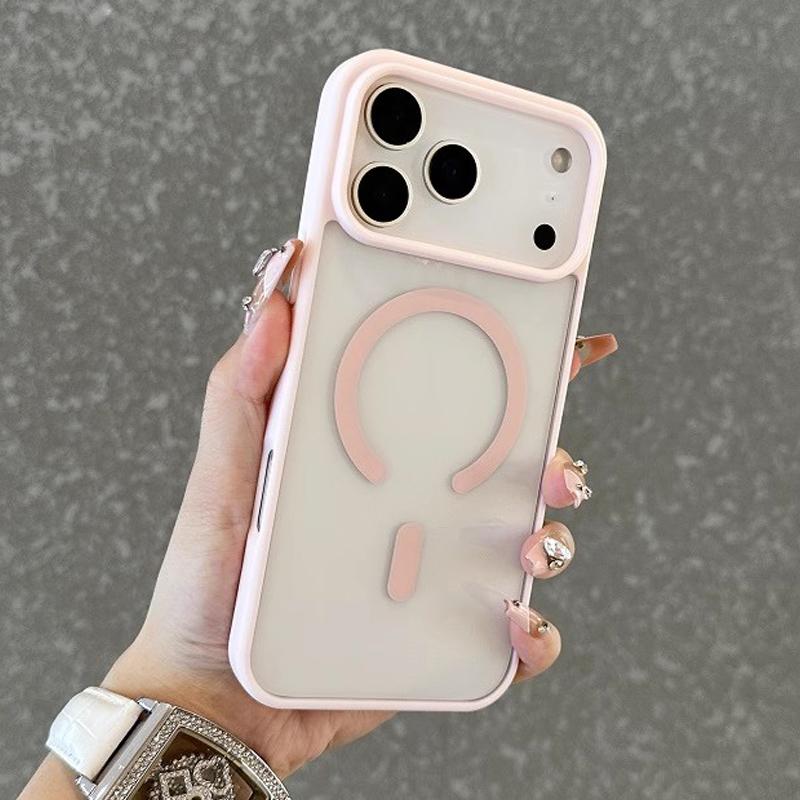 For Magsafe Transparent Phone Case for 17 Air 16 15 14 Plus 13 12 11 Pro Max Shockproof Magnetic Wireless Charging Cover