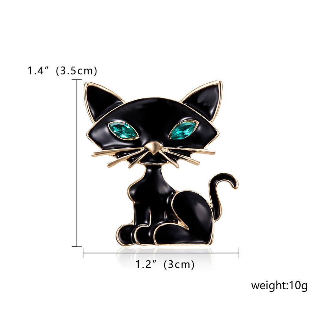 Rinhoo Riding Broom Flying Cat Brooch For Women Cartoon Cute Witch Kitten Collar Lapel Pins Funny Animal Backpack Badge Jewelry