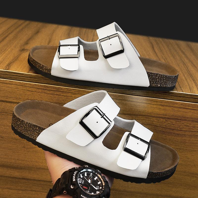 Мода CYYTL Мужские тапочки Повседневные Уличные Пляжные туфли Сандалии Летние Шлепанцы для ходьбы Комфортные Легкие Дизайнерские Кожаные Модные Роскошные