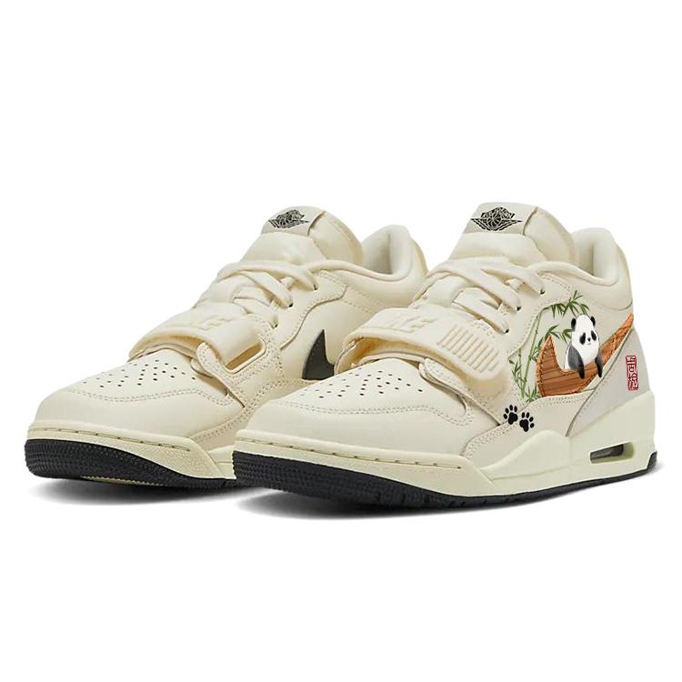 Jordan Legacy 312 Slip Resistant Abrasion Resistant Low top Vintage Basketball Shoes Women's White Brown HV1807-101(Team56-)