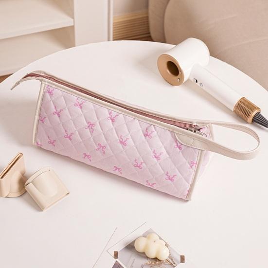 Стеганый дорожный чехол Портативный большой вместимости Застежка-молния Сумка для хранения Фен Инструменты для укладки Легкий Портативный