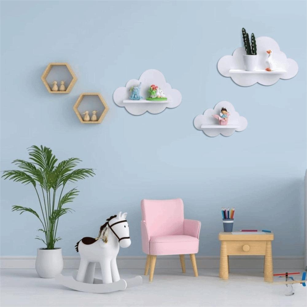Durable Floating Shelf Minimalist Cloud Shape Shelf Home Decorative Wall Storage Rack  Bedroom