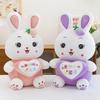 Plush Toy Large Colorful Rabbit Throw Pillow Small White Rabbit Heart Doll Children's Holiday Gift Pet Toy